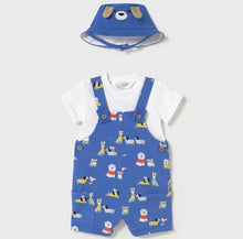 Load image into Gallery viewer, Baby  3 Piece Printed Romper Outfit with Hat, Mayoral 1624
