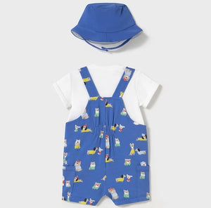 Baby  3 Piece Printed Romper Outfit with Hat, Mayoral 1624