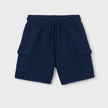 Load image into Gallery viewer, Navy blue cargo shorts  Mayoral 3601 boy's 3 piece outfit available on kidstuff.ie
