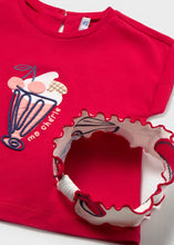 Load image into Gallery viewer, Girl's Top, Leggings &amp; Headband Set, Mayoral 1750 in Red
