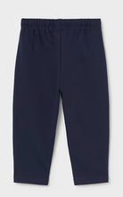 Load image into Gallery viewer, A pair of navy blue jog pants with an elastic waistband.
