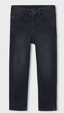 Load image into Gallery viewer, Boy's lim fit jeans with pockets in black denim.
