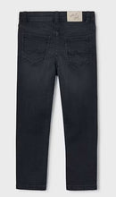 Load image into Gallery viewer, Back view of black slim fit boys jeans with pockets made in stretch denim.
