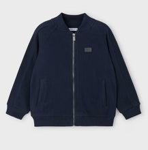 Load image into Gallery viewer, Boy&#39;s navy zipped cardigan. Mayoral 4475 navy  knit bomber jacket available on kidstuff.ie
