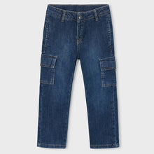 Load image into Gallery viewer, boy's denim jeans with  cargo- style pockets, mayoral 3578 boys jeans available to buy on kidstuff.ie
