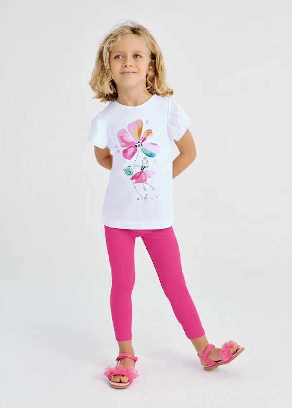 Girl's Leggings and Flower Top Set, Mayoral 3705