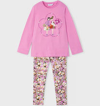 Load image into Gallery viewer, Pink long sleeve top &amp;  flower-print leggings. Mayoral 4713  Girl&#39;s outfit. Buy on kidstuff.ie
