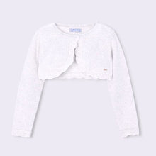 Load image into Gallery viewer, Girl's White Bolero Cardigan, Mayoral 320
