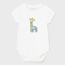 Load image into Gallery viewer, baby 3 piece jog suit with animal printed jacket, plain bottoms and tee shirt. Mayoral 1817 available to buy on kidstuff.ie baby tracksuit in turquoise cotton jersey. White tee shirt detail

