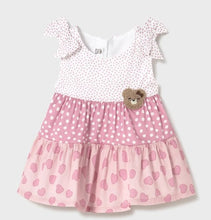Load image into Gallery viewer, Pink  cotton baby dress with polkadots. Mayoral dress 1868 pink available on kidsyuff.ie
