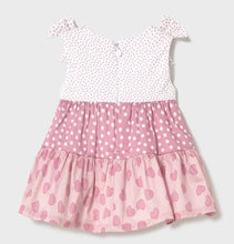 Load image into Gallery viewer, Pink  cotton baby dress with polkadots. Mayoral dress 1868 pink available on kidsyuff.ie
