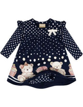 Load image into Gallery viewer, Baby girl&#39;s Romper-Dress in Navy, by Milon
