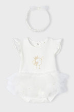 Load image into Gallery viewer, baby girl bodysuit with tutu and headband. Mayoral 1703 tutu bodysuit.
