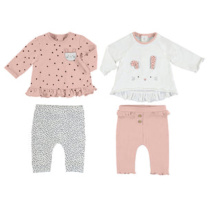Baby Girl's Double Outfit set in Blush Pink, Mayoral 1705