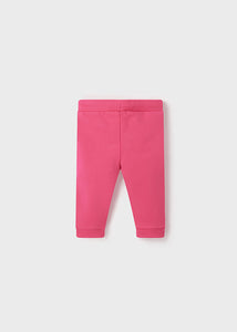 Toddler girl pink patterened 3 piece tracksuit. Mayoral 1887 jacket, joggers and shorts for a baby girl