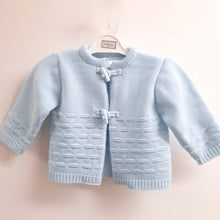 Load image into Gallery viewer, Blue baby cardigan. Pex blue baby cardigan.
