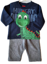 Load image into Gallery viewer, Baby Boy 2pce &quot;Hungry Dino&quot; in Navy by Kyly
