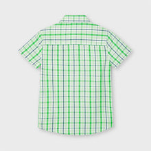 Load image into Gallery viewer, Boys green and white checked shirt. Mayoral boys shirt 3123. Boys green plaid shirt to buy onlin on kidstuff.ie
