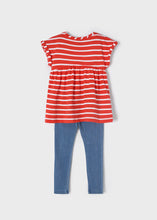 Load image into Gallery viewer, Girl&#39;s Denim Leggings and Top set in Red, Mayoral 3763
