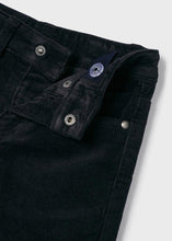Load image into Gallery viewer, Boys cord trousers in dark grey. mayoral 537 in charcoa; available on kidstuff.ie Detail
