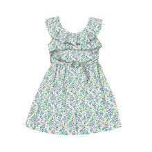 Load image into Gallery viewer, Girl&#39;s floral print summer dress. mayoral 6978 girl&#39;s Dress. Aquamarine flower print girl&#39;s dress on kidstuff.ie
