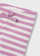 Load image into Gallery viewer, Baby Girls set of two outfits in mauve and cream. Stripey leggings, printed leggings, longs sleeved top in mauve and in cream. Mayoral 2705 Ecofriends set for a baby girl.Available on kidstuff.ie mauve leggings
