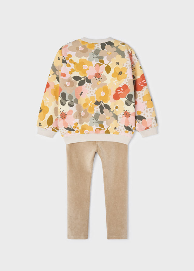 Girl's Print Sweatshirt and Velvet Leggings Set, Mayoral Ecofriends 4773