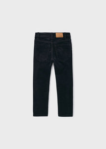 Boys cord trousers in dark grey. mayoral 537 in charcoa; available on kidstuff.ie Back View
