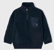 Load image into Gallery viewer, Boys sporty fleece top in navy. mayoral 4457. Boy;s sweatshirt in navy available on kidstuff,ie
