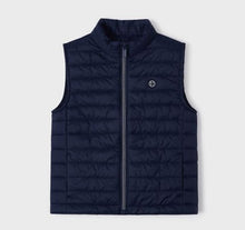 Load image into Gallery viewer, navy blue bodywarmer for a child. Mayoral Gilet 3350. Navy Gilet available on Kidstuff.ie
