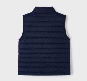 navy blue bodywarmer for a child. Mayoral Gilet 3350. Navy Gilet available on Kidstuff.ie, back view