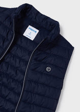 Load image into Gallery viewer, navy blue bodywarmer for a child. Mayoral Gilet 3350. Navy Gilet available on Kidstuff.ie, detail 
