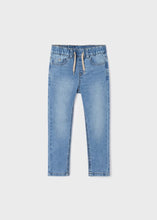Load image into Gallery viewer, Soft Denim Jogger Pants in Medium Wash, Cotton Mix, Mayoral 3513
