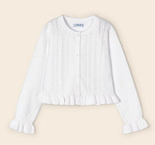 Load image into Gallery viewer, Girl&#39;s White Dressy Cardigan, Mayoral 3345
