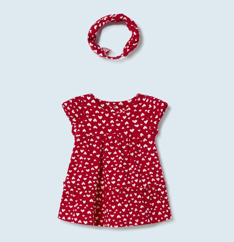 Dress and Headband set in Sustainable Cotton-Mix, Mayoral 1822