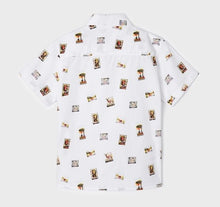 Load image into Gallery viewer, Boy&#39;s short sleeved shirt with print. Mayoral  3162 animal-printed  shirt. Boy&#39; shirt available on kidstuff.ie,  back view

