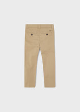 Load image into Gallery viewer, Boy&#39;s slim fit chino trousers in camel beige. Mayoral 512 boys trousers in camel
