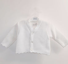 Load image into Gallery viewer, Whit cardigam . White baby cardigan .Baby cardigan Davis by Pex
